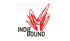 A red and black logo for indie bound