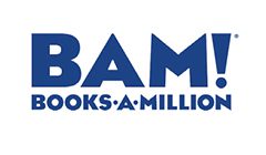 A blue and white logo for books-a-million.