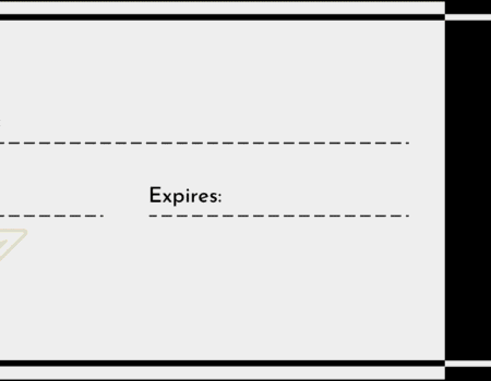 A white card with a black border and the word "Expires" in the center.